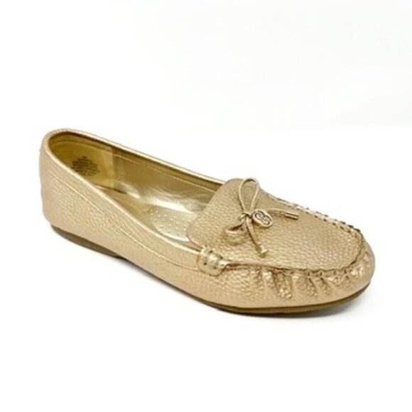 Bandolino B-Flexible Moccasin Loafer Women's Size 8 Metallic Gold Faux Leather - Picture 2 of 13